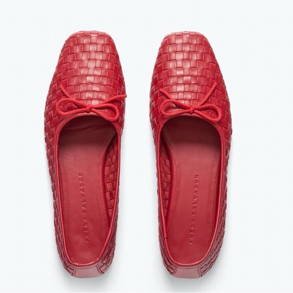 Freda Salvador Shoes - EUC Freda Salvador Jada Square Toe Ballet Flats in Red Size 10